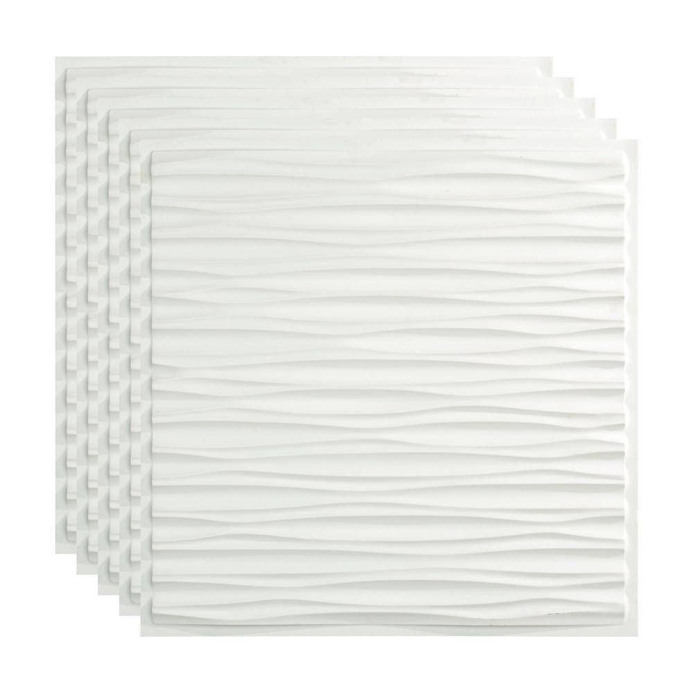 Gloss White Embossed Vinyl Drop-In Ceiling Tile 24'' x 24''