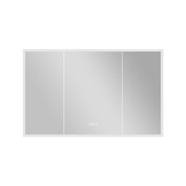 48 in. W x 30 in. H Rectangular Aluminum LED Lighted Medicine Cabinet with Mirror