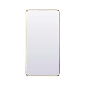 Simply Living 30 in. W x 60 in. H Rectangle Metal Framed Brass Full Length Mirror