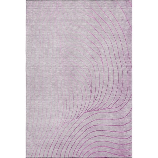 Mayfield Premium Machine Washable Abstract AMF2107 Blush 8 ft. x 10 ft. Area Rug