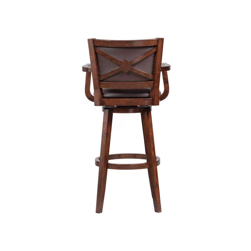 Broadmoor 41" Cappuccino Swivel Extra Tall Barstool with Leather