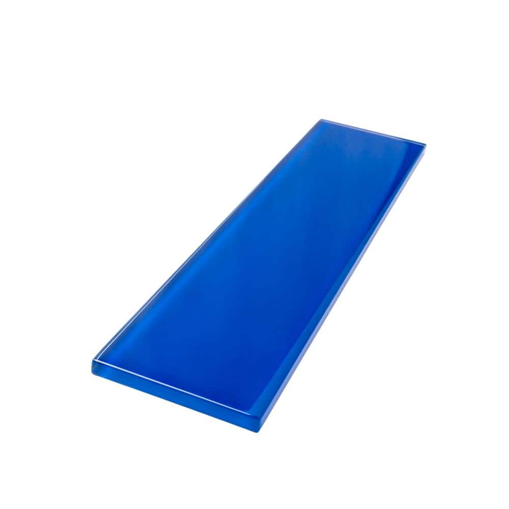 Cobalt Blue 3" x 12" Polished Glass Subway Wall Tile