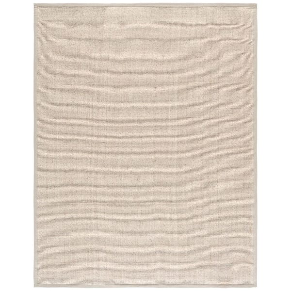 Palm Beach 9 ft. x 12 ft. Gray/Ivory Border Area Rug