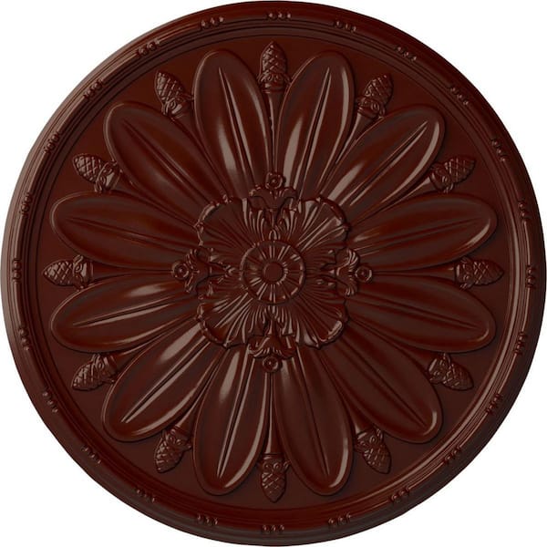 Ekena Millwork 1-7/8" x 40" x 40" Polyurethane Delfina Ceiling Medallion, Brushed Mahogany