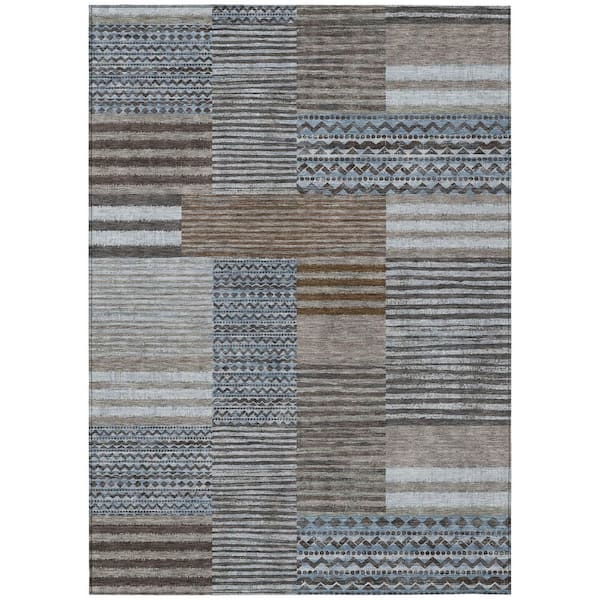 Chantille Machine Washable Indoor/Outdoor Abstract ACN2749 Chocolate 5 ft. x 7 ft. 6 in. Area Rug