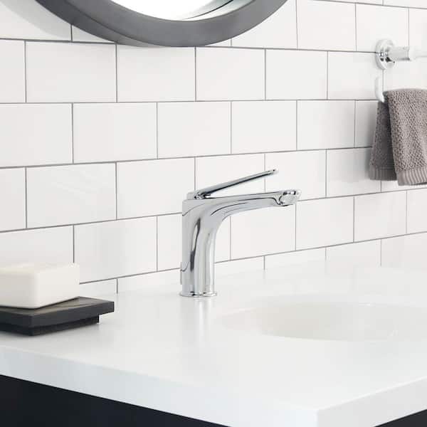 Studio S Single Handle Single Hole Bathroom Faucet and Drain Kit Included in Polished Chrome