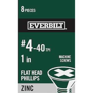 #4-40 x 1 in. Phillips Flat Head Zinc Plated Machine Screw (8-Pack)