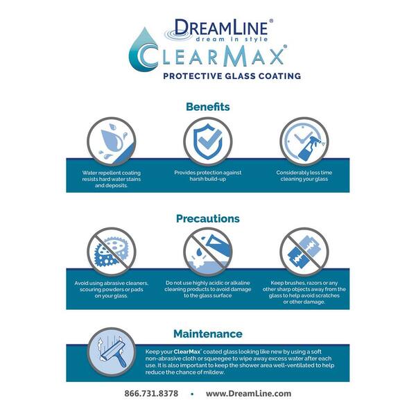 DreamLine Essence-H 44 to 48 in. x 76 in. Semi-Frameless Bypass 