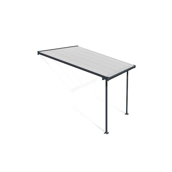 Feria 10 ft. x 10 ft. Gray/Clear Aluminum Patio Cover