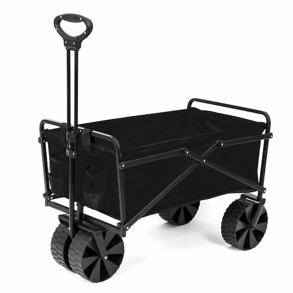 SEINA 150 lbs. Capacity Manual Folding Utility Beach Wagon Outdoor Cart in  Black SUW-406-BLACK The Home Depot