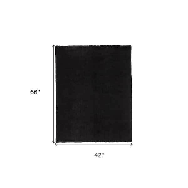 4 x 6 Black Solid Color Area Rug