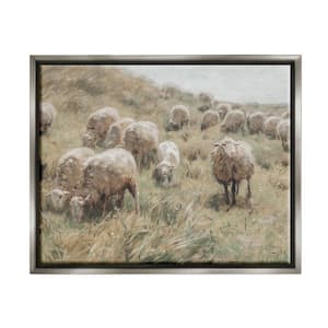 Rural Cattle Grazing Field Design by Lettered and Lined Floater Framed Nature Art Print 21 in. x 17 in.