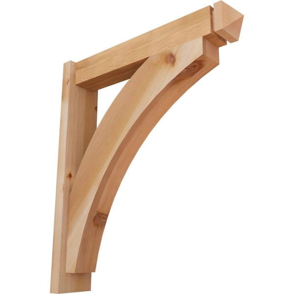 Ekena Millwork 6 in. x 32 in. x 28 in. Western Red Cedar Thorton Arts and Crafts Smooth Outlooker