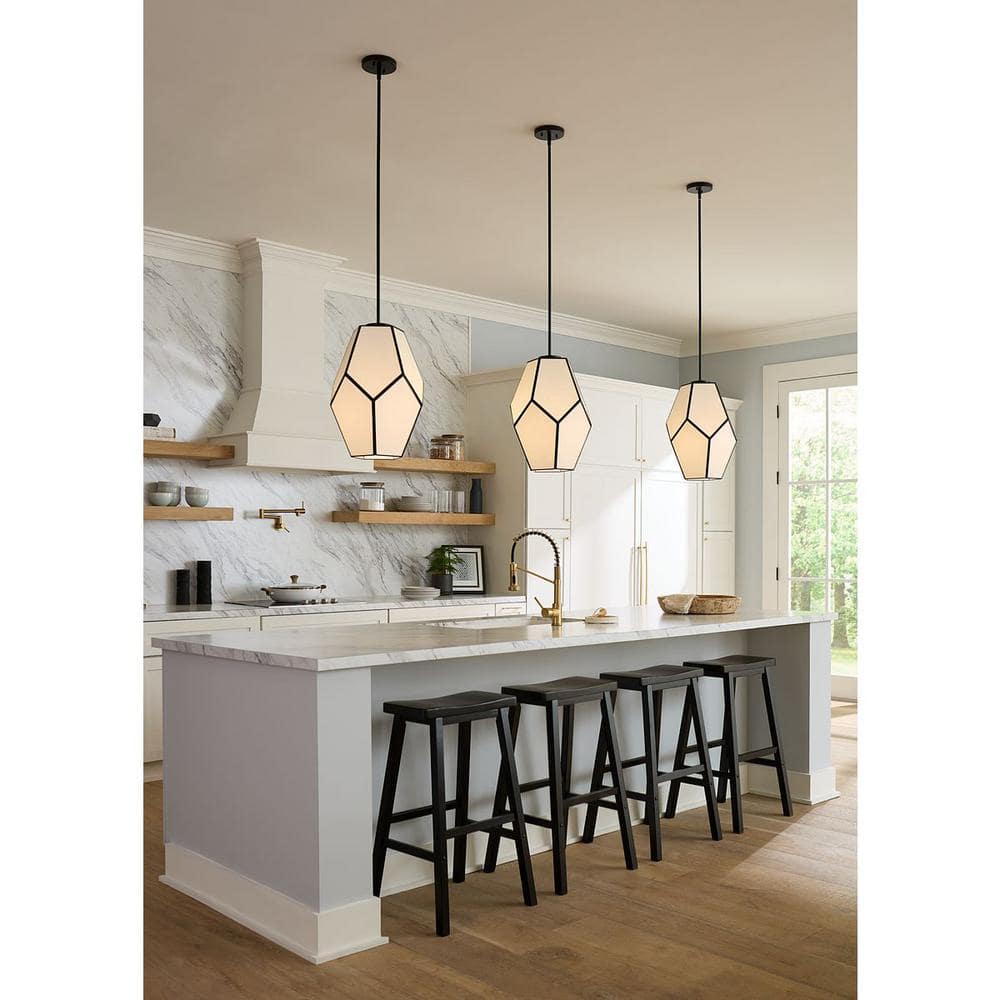 Latham 100-Watt 1-Light Matte Black Contemporary Pendant with Geometrical Frame price history on PriceWatchPro