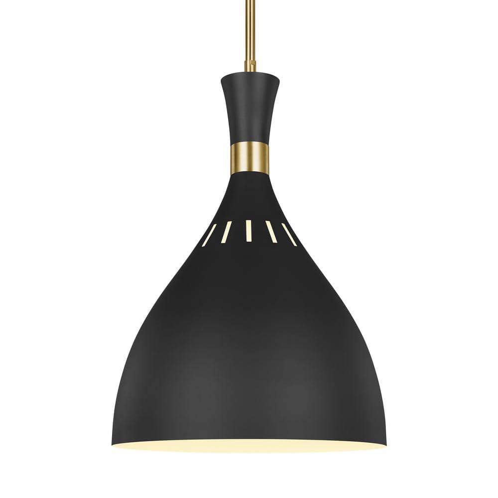 Ellen Midnight Globe 12" Black Steel Mini Pendant Light