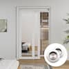 ARK DESIGN 48 in. x 80 in. 1 Lite Mirror Glass White Finished MDF Interior Closet Sliding Door with Hardware and Handles PR-MR-BF-1L-48