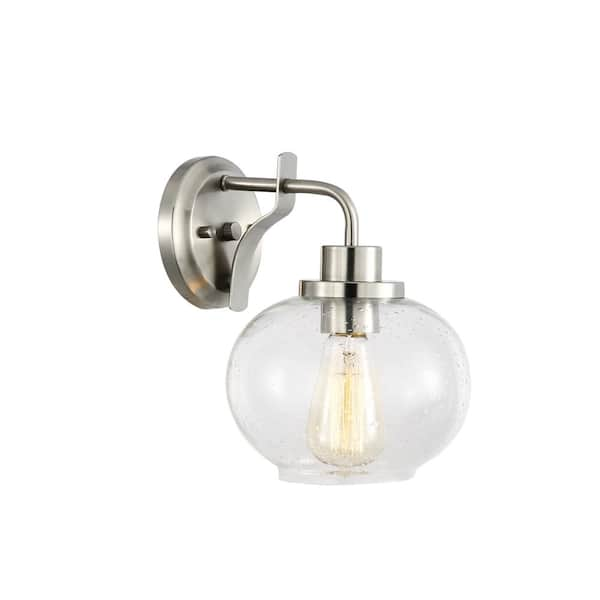 sheridan wall light with amber glass shade