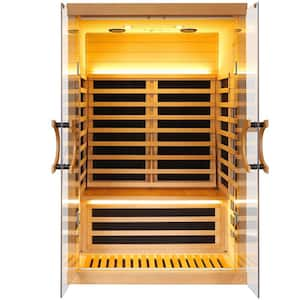 2-Person Sauna with 9 Carbon FAR Infrared Heaters with Overheating Automatic Power-Off System