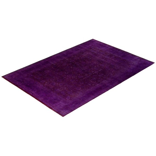 Overdyed Brown 9 x 12 Solid Wool Indoor Area Rug