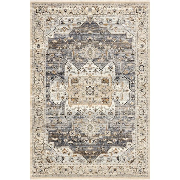 nuLOOM Ariel Persian Medallion Light Blue 8 ft. x 10 ft. Oriental Area Rug