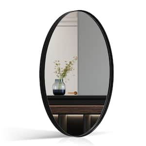 36 in. W x 1 in. H Oval Wall Hanging Black Bathroom Mirror