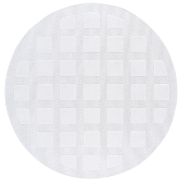 Stella Ivory 7 ft. x 7 ft. High-Low Tile Border Indoor/Outdoor Round Area Rug