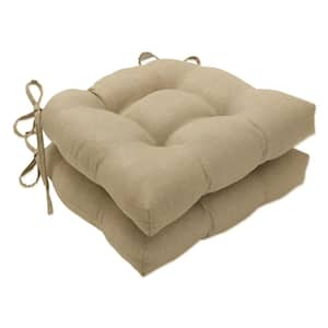 Pillow Perfect Solid 16 in. x 15.5 in. Outdoor Dining Chair Cushion in ...