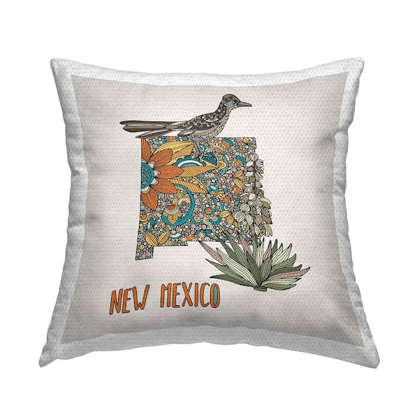 Stupell Industries New Mexico Yucca Flower Patterned Multi-Color Square Outdoor Throw Pillow