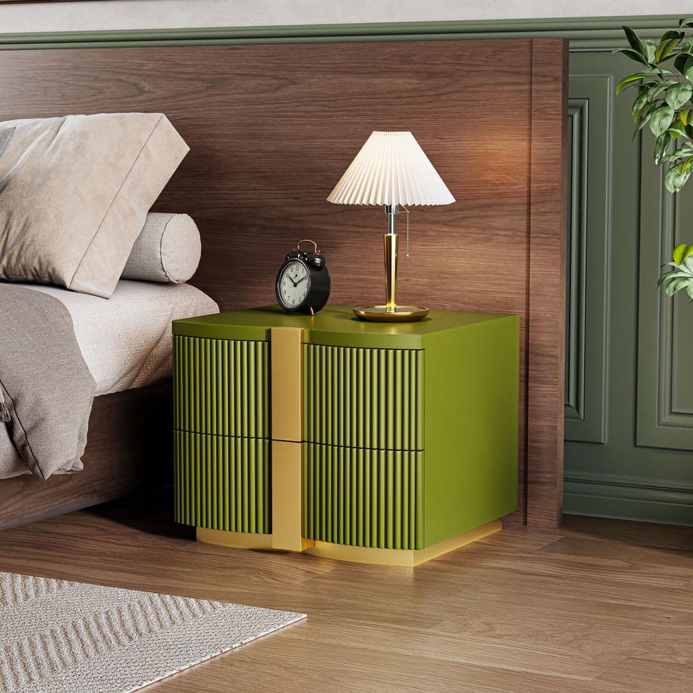 Olive Green 2-Drawer Nightstand with Heavy Duty Base price history on PriceWatchPro