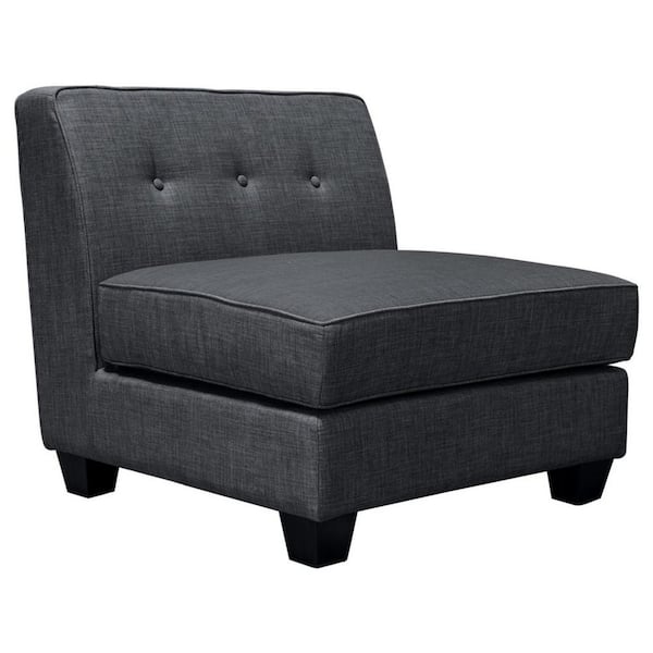 Best Master Furniture Brenda 32 in. Gray Linen Fabric Armless Occasional Chair