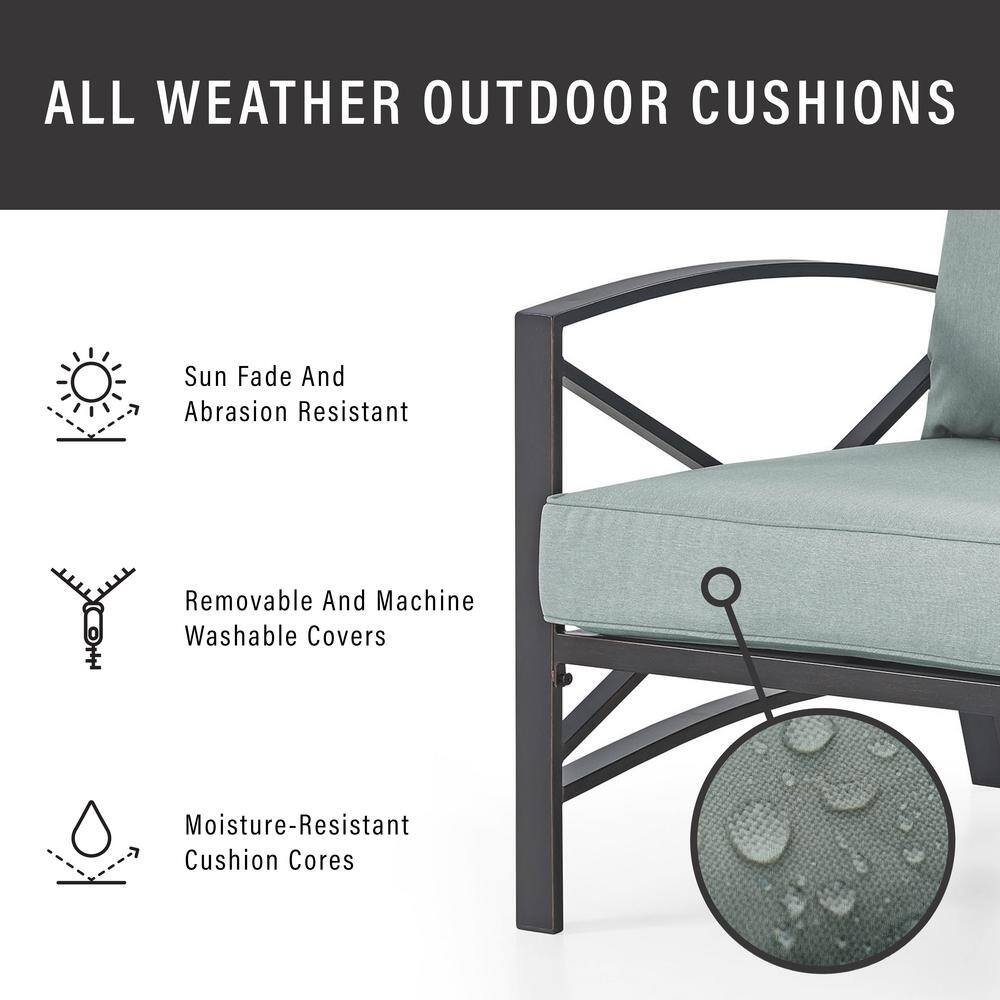 Kaplan 3-Piece Black Steel Outdoor Conversation Set with Cushions