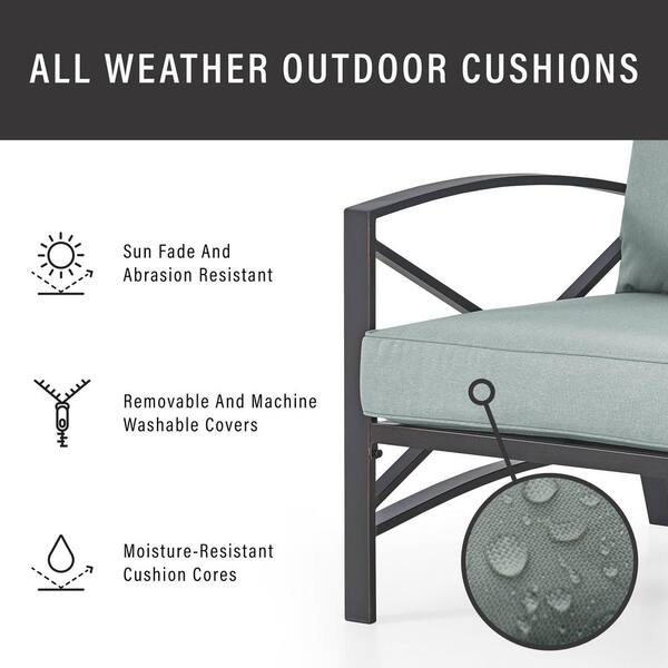 CROSLEY FURNITURE Kaplan 3-Piece Metal Patio Outdoor Seating Set