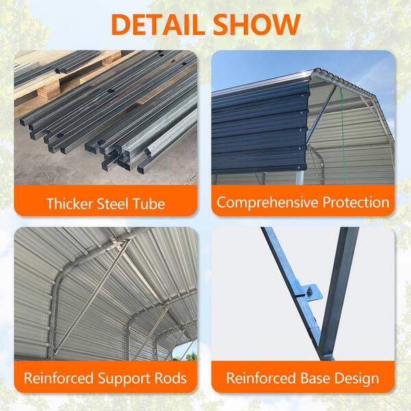 カーポート Amazon.com: Real Relax 20x20ft Heavy Duty Metal Carport with