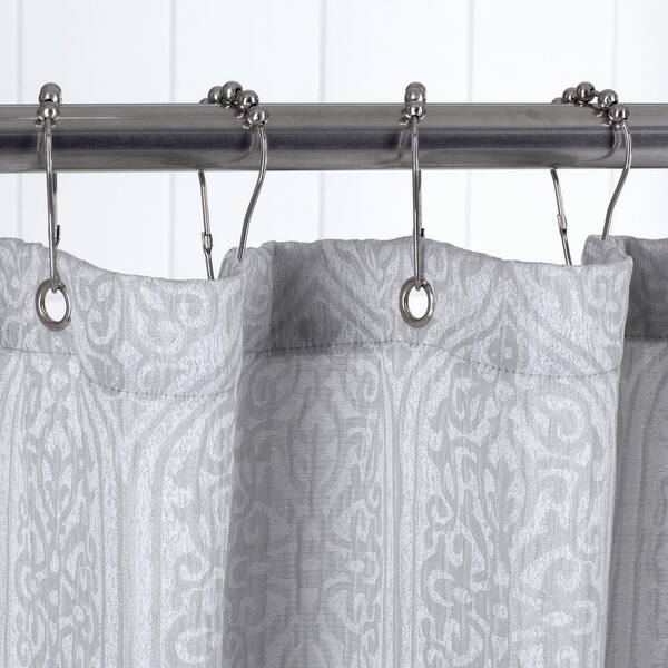 Silver Shower Curtain Shirscsi, Shower Curtain Clips Home Depot