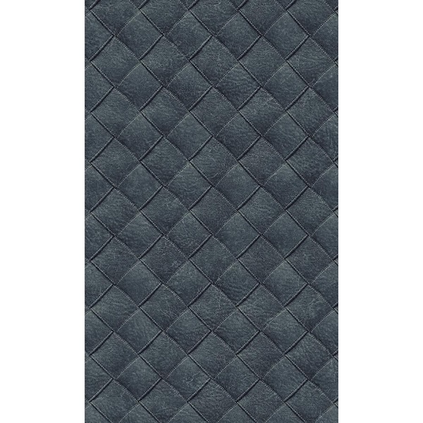 Walls Republic Leaf Patchwork Navy Blue Non-Woven Paste the Wall Textured Wallpaper 57 sq. ft.