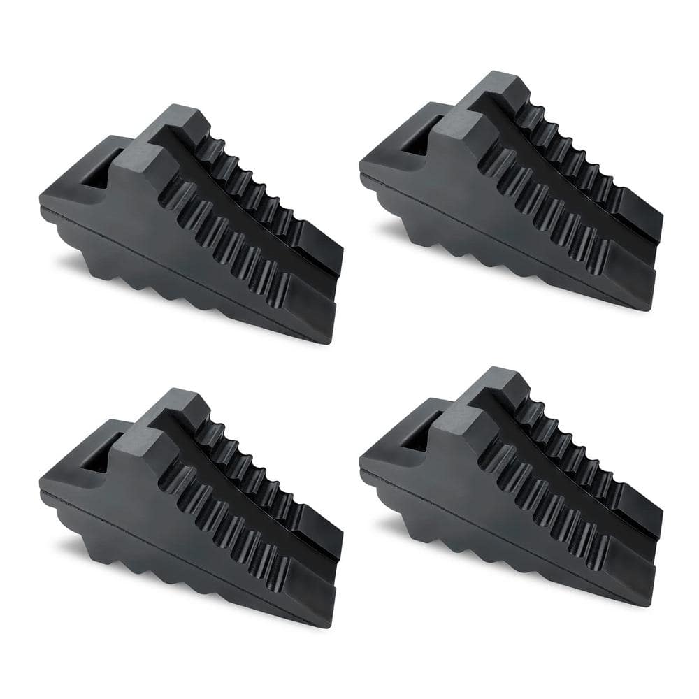 7.5 x 3.6 x 4.6 4-Pack Solid Rubber Wheel Chocks, Heavy Duty Car Sto