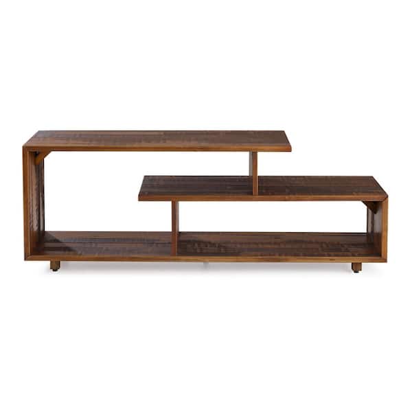 Walker Edison Furniture Company 60 in. Amber Wood TV Stand with Open Storage (Max tv size 65 in.)