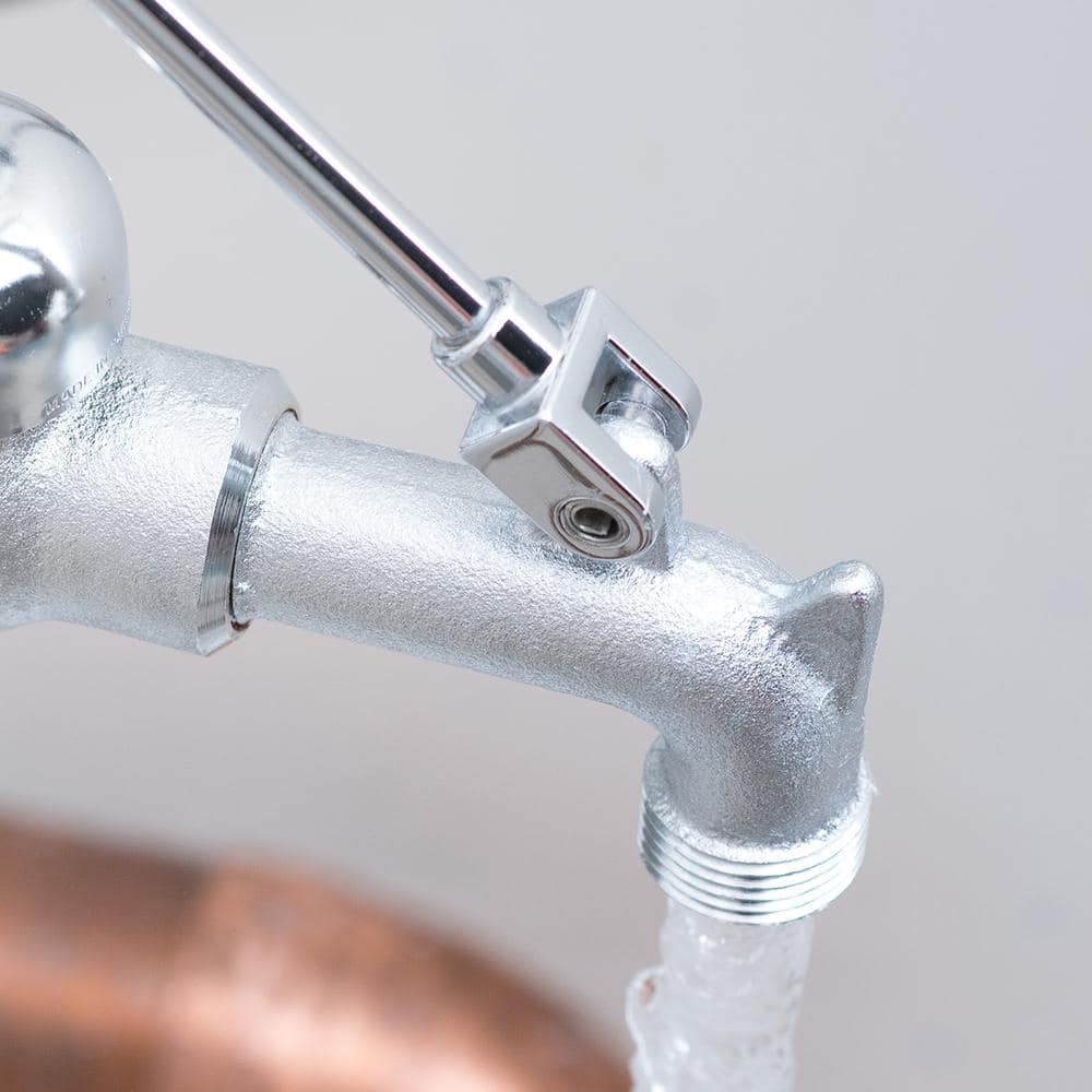 Commander Chrome Wall Mount Utility Sink Faucet with Cross Handles