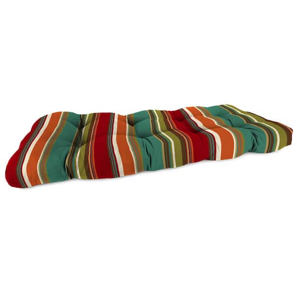 Jordan Manufacturing 44 in. L x 18 in. W x 4 in. T Outdoor Rectangular Wicker Settee Bench Cushion in Westport Teal