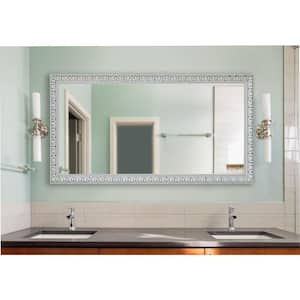 30 in. W x 59 in. H Framed Rectangular Bathroom Vanity Mirror in White