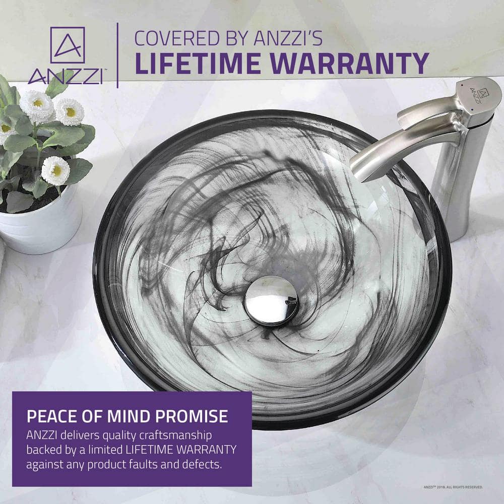 Smoky Green Tempered Glass Circular Vessel Sink