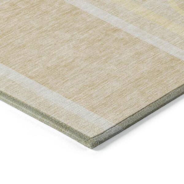 Beige 2 ft. x 3 ft. Woven Abstract Polyester Rectangle Indoor/Outdoor Area Rug