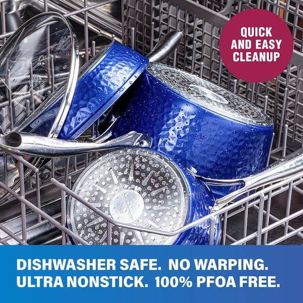 GRANITESTONE 5-Piece Aluminum Ultra-Durable Non-Stick Diamond Infused Cookware  Set with Glass Lids 2255 - The Home Depot