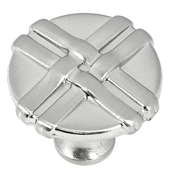 Stone Mill Hardware 1-3/8 in. Satin Nickel Weave Cabinet Knob (10-Pack)
