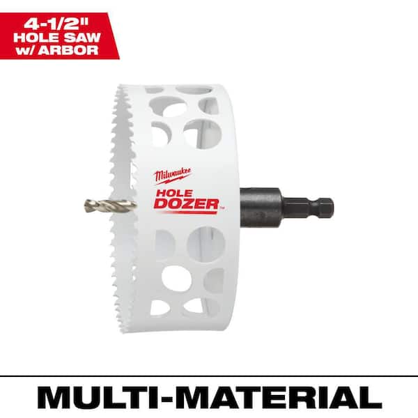 Milwaukee 4-1/2 in. HOLE DOZER Bi-Metal Hole Saw with 3/8 in. Arbor and Pilot Bit