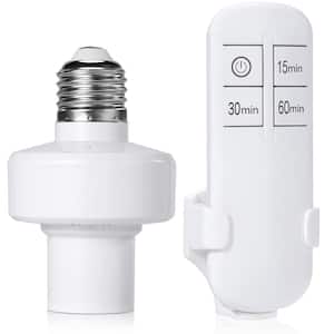 Remote Control Light Bulb Socket, Wireless Light Switch For Pull Chain Light Fixture Bulb with Wall Mounted Controller