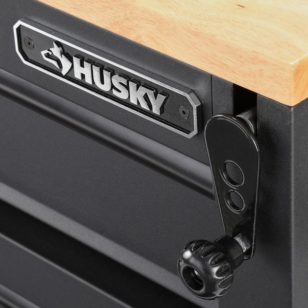72 in. W 18-Drawer, Deep Tool Chest Mobile Workbench in Gloss Black with Hardwood Top 72 in. W 18-Drawer, Deep Tool Chest Mobile Workbench in Gloss Black with Hardwood Top