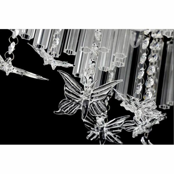 OUKANING 31.49 in. Clear Modern Creative Butterfly-Shaped Flush