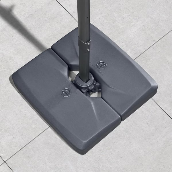 PURPLE LEAF Square 3D Surface Fashionable Sand/Water Filled Patio Umbrella Base in Gray-100