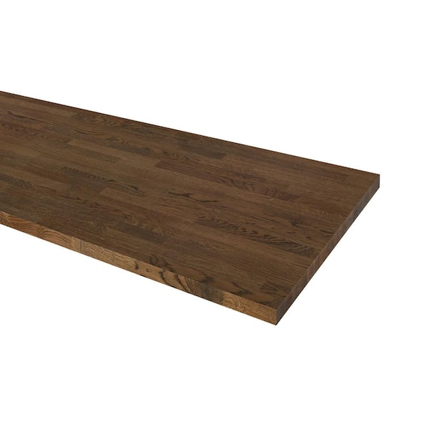 6 ft. L x 25 in. D Engineered Finished Dark Wood Oak Butcher Block Standard Countertop in Brown with Standard Edge
